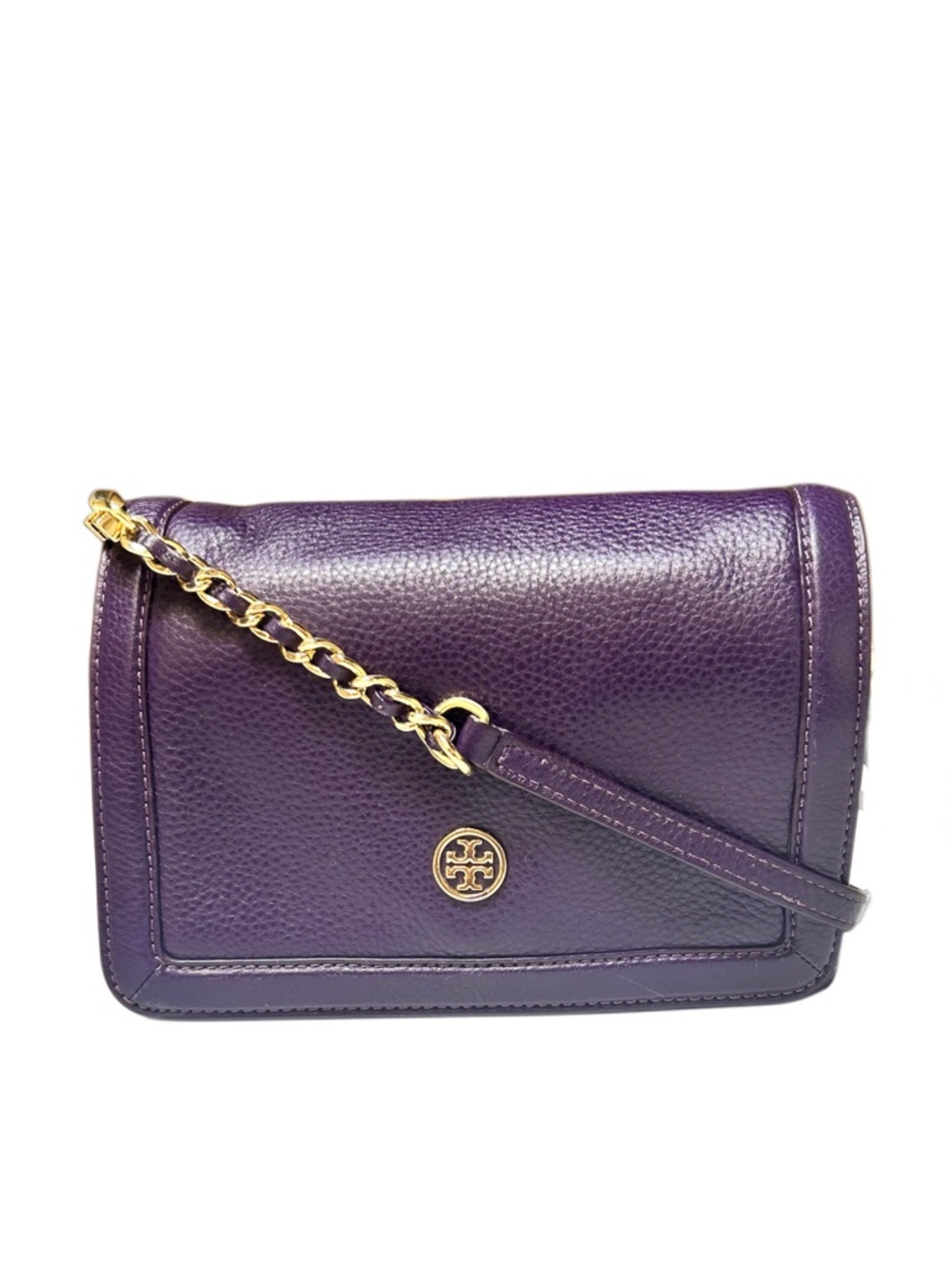 TORY BURCH Purple Pebble Leather Landon Crossbody Bag - Excellent Condition